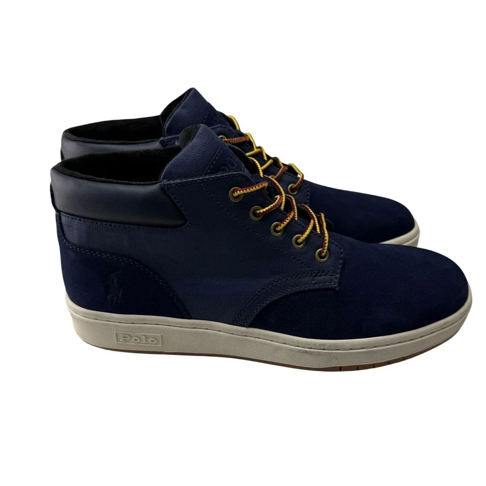 Polo Ralph Lauren Mens Navy Nubuck Shrunken Sneakes Boots Lined Size‎ 9 Sample